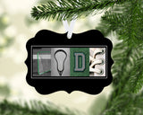 Lacrosse Letter Art Name Ornament Metal