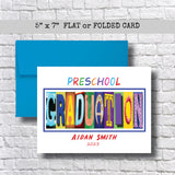Preschool Graduation Card - Custom Pre-K Photo Card With Matte Finish & Color Envelope Options