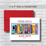 Preschool Graduation Card - Custom Pre-K Photo Card With Matte Finish & Color Envelope Options