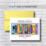 Preschool Graduation Card - Custom Pre-K Photo Card With Matte Finish & Color Envelope Options
