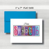 PERSONALIZED Sweet 16 Birthday Card ~  Cards ~ Aqua, Blue & Purple