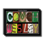 Softball Coach Name Letter Art