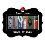 Personalized Track Senior Ornament Metal