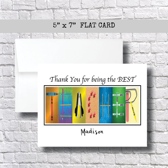 Thank You for Being the Best Teacher~3 cards~ Flat Cards ~ 5