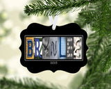 Volleyball Letter Art Name Ornament Metal