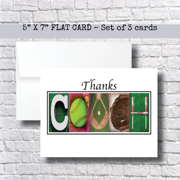 Softball Thank You Card Collection 5