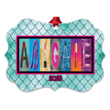 Personalized Makeup Ornament – Custom Name Xmas Decor with Glam Beauty Tools