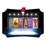 A collage of various colorful images arranged to spell out the word "HAYLEY".