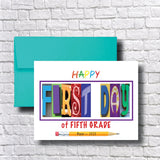 First Day of Fifth Grade Personalized Card, Congrats, Greeting, Class of 2037, 2025, 2025, School Year, Beginning, New God Daughter Son