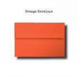 An orange envelope is shown against a white background.
