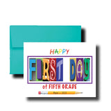 First Day of Fifth Grade Personalized Card, Congrats, Greeting, Class of 2037, 2025, 2025, School Year, Beginning, New God Daughter Son