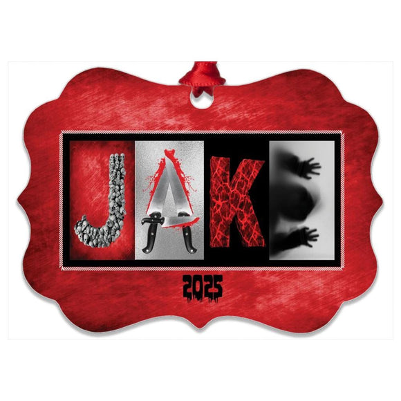 Personalized Horror Ornament, Custom 2025 Horror Keepsake, Spooky Christmas Gift for Horror Fans, Halloween-themed Christmas tree decor