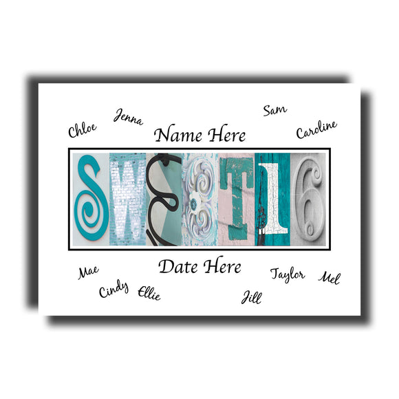 The image is a personalized nameplate featuring the name 
