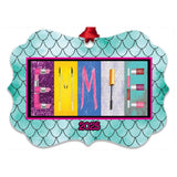 Personalized Makeup Ornament – Custom Name Xmas Decor with Glam Beauty Tools