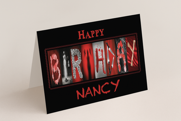 A birthday card with the name 