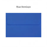 A plain, solid blue envelope.