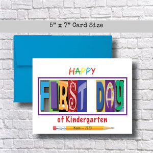 First Day of Kindergarten Personalized Card, Congrats, Greeting, Class of 2036, 2025, 2025, New School Year, Beginning, God Daughter Son