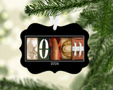 Football coach ornament with 2026 sample date and white ribbon