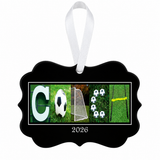 BCO22 personalized coach ornament 2026 with white ribbon