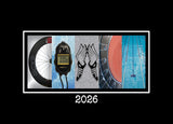 BCO40 triathlon coach original artwork 2026: cycling, stopwatch, running shoes, track and swimming