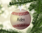 Personalized baseball Christmas ornament with custom player name by Studio E Gifts