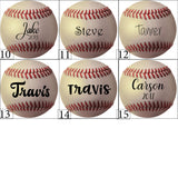 Metal baseball Christmas ornament personalized with custom name for team gift