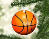 Personalized basketball Christmas ornament with custom player name by Studio E Gifts