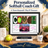 Custom Softball Coach Team Photo Print, Personalized End-of-Season Wall Art, Fans Team Gift