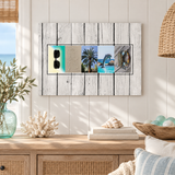 Personalized beach nautical letter art displayed in a coastal cottage
