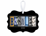 BRYNLEE volleyball letter art ornament 2026 with white ribbon