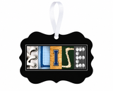 ELISE volleyball photographic letter art metal ornament with white ribbon