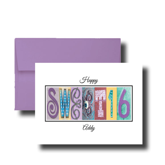 A personalized birthday card with the name 