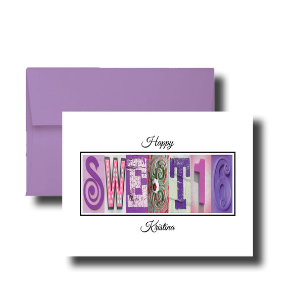 A personalized birthday card with the name 