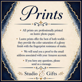 a sign that says prints all prints are professionally printed on tissue paper