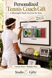 Personalized tennis coach gift team signature print with male tennis player