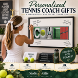 Personalized tennis coach gifts team signature print female lifestyle graphic