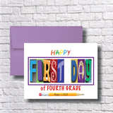 First Day of Fourth Grade Personalized Card, Congrats, Greeting, Class of 2037, 2025, 2025, School Year, Beginning, New God Daughter Son
