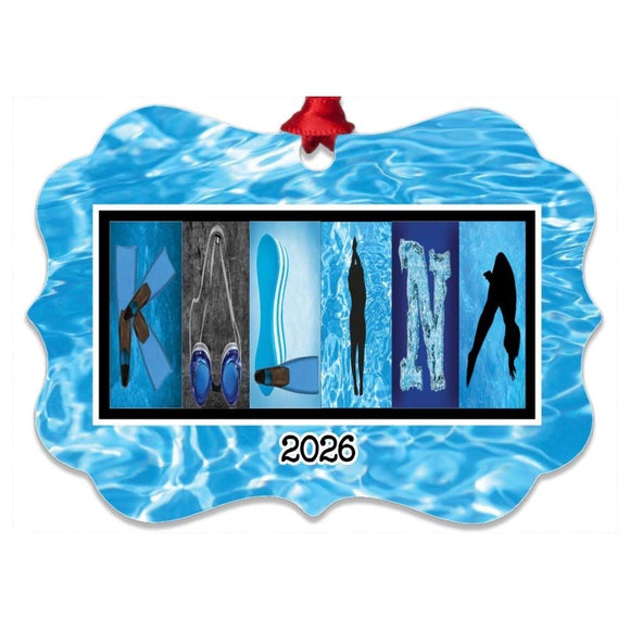 Personalized Swimming Ornament | Custom Swim Keepsake - Senior Swimmer Gift 2026