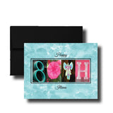 80th Birthday Card, Pink Teal Milestone, Women, Grandma, Nana, Mimi