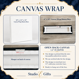Studio E Gifts canvas wrap product details and construction
