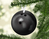 Custom name metal bowling ball ornament for bowler team or coach Christmas gift