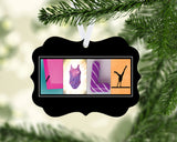Personalized gymnastics letter art name ornament with custom gymnast name