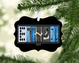 Personalized hockey letter art name ornament with custom player name