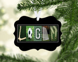 Personalized soccer letter art name ornament with custom player name