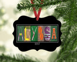 Custom softball name letter art metal ornament for player team or senior gift