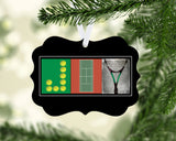 Personalized tennis letter art name ornament with custom player name