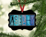 Personalized diving letter art name ornament with custom diver name