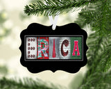 Personalized cheerleading letter art Christmas ornament for coach gift