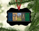 Personalized hunting letter art name ornament with custom hunter name