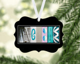 Personalized beach letter art name ornament with custom coastal name design